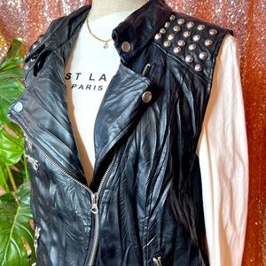 Forever 21 Plus leather stoned vest